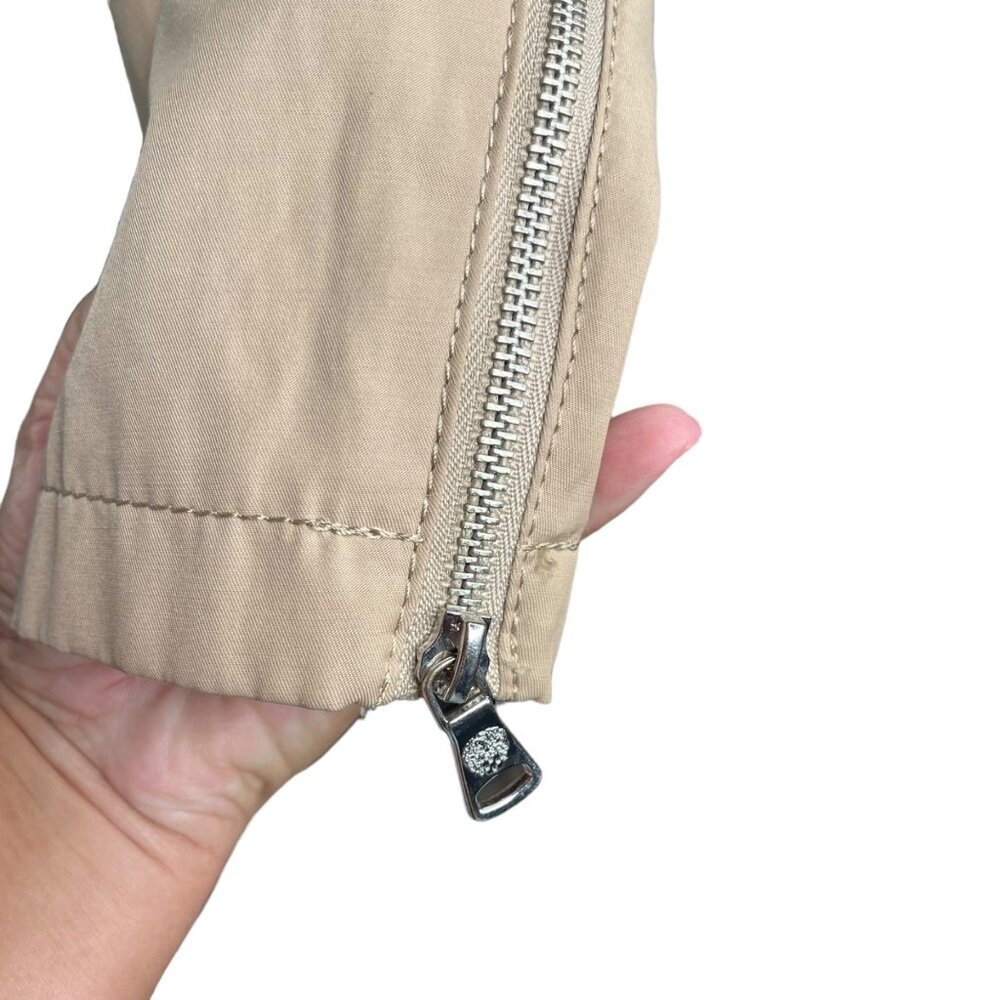 Vince Camuto  Beige Trench Coat With Belt And Zippered Cuffs size  large - Picture 7 of 12